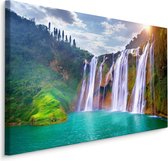 Schilderij - Waterval in China, premium print