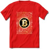 BTC Chip - Crypto T-Shirt Kleding Cadeau | Dames / Heren / Unisex | Bitcoin / Ethereum shirt | Grappig Verjaardag kado | BTC Tshirt Met Print | - Rood - L