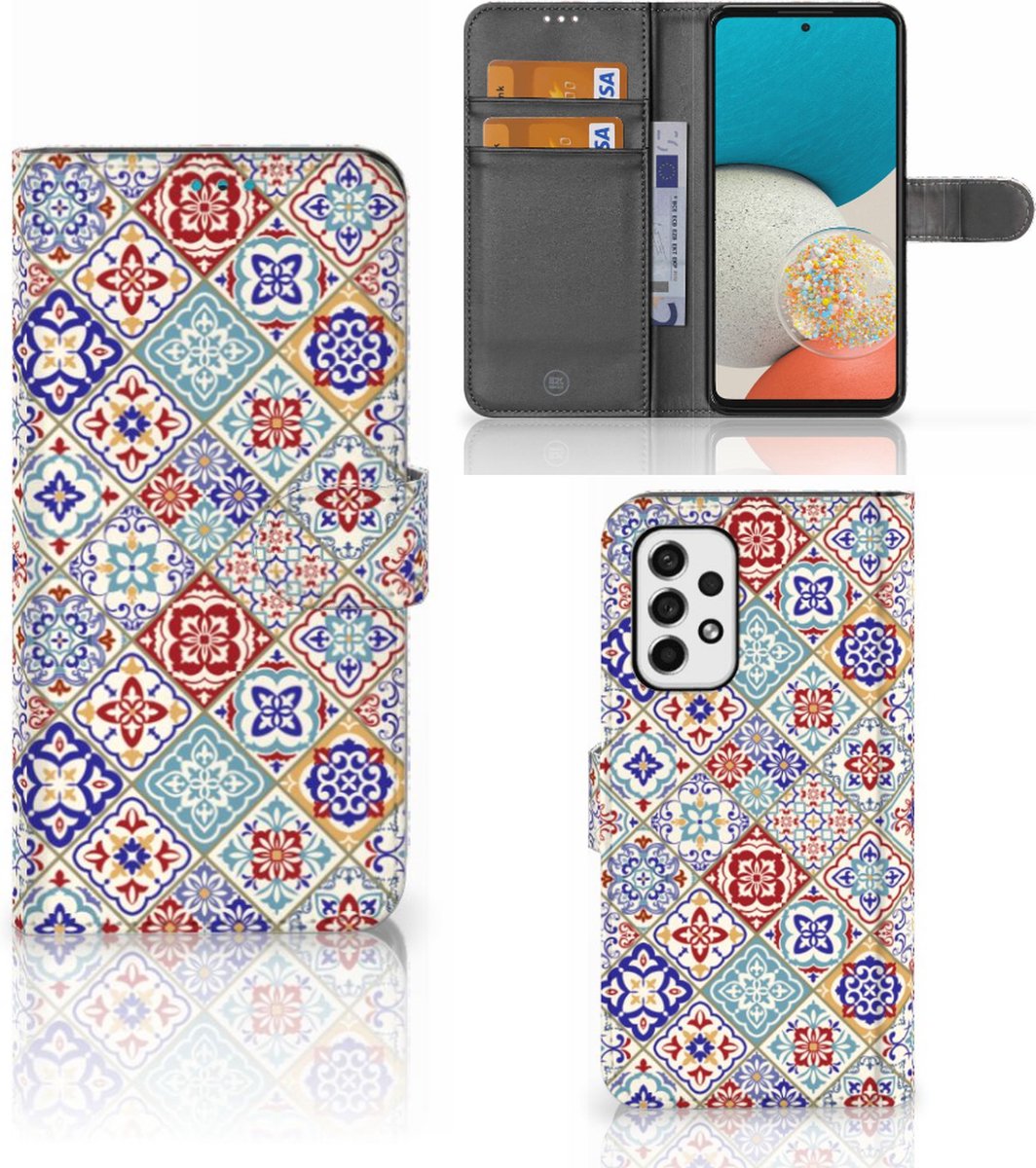 Boekhoesje voor Samsung Galaxy A53 Bookcase Tiles Color