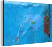 Wanddecoratie Metaal - Aluminium Schilderij Industrieel - Staal - Blauw - Roest - 120x80 cm - Dibond - Foto op aluminium - Industriële muurdecoratie - Voor de woonkamer/slaapkamer