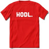 HODL - Crypto T-Shirt Kleding Cadeau | Dames / Heren / Unisex | Bitcoin / Ethereum shirt | Grappig Verjaardag kado | BTC Tshirt Met Print | - Rood - XXL