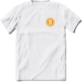 Bit-Coin - Crypto T-Shirt Kleding Cadeau | Dames / Heren / Unisex | Bitcoin / Ethereum shirt | Grappig Beleggen Verjaardag kado | Tshirt Met Print | - Wit - L