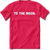To The Moon - Crypto T-Shirt Kleding Cadeau | Dames / Heren / Unisex | Bitcoin / Ethereum shirt | Grappig Verjaardag kado | BTC Tshirt Met Print | - Roze - XL