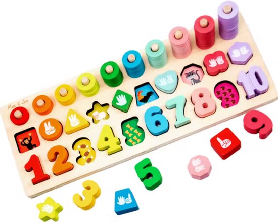 Max & Lea Educatief Houten Speelgoed Bord - Leren Tellen - Educatief
