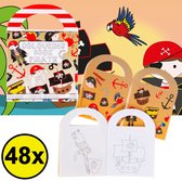 Decopatent® Handout Cadeaux à distribuer 48 PIECES Pirates / Livres de coloriage pirates avec Autocollants - Treat Handout Gifts for Children - Klein Jouets