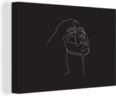 Canvas Schilderij Abstract - Line art - Vrouwen - 60x40 cm - Wanddecoratie