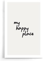 Walljar - My Happy Place - Zwart wit poster