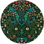Walljar - William Morris - Tulip II - Muurdecoratie - Forex wandcirkel