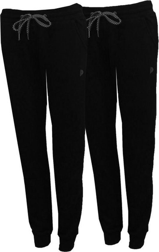 2-Pack Donnay Joggingbroek met Elastiek Carolyn - Sportbroek - Dames - Maat L -Zwart