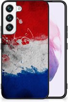 Mobiel TPU Hard Case Geschikt voor Samsung Galaxy S22 Telefoon Hoesje met Zwarte rand Nederlandse Vlag