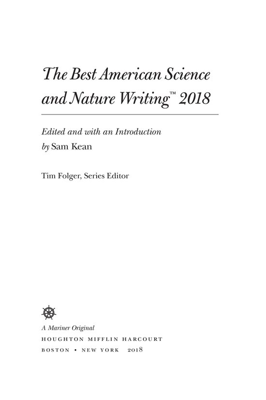 Best American The Best American Science And Nature Writing 2018
