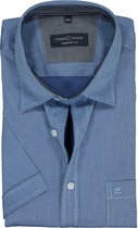 Casa Moda Sport Comfort Fit overhemd - korte mouw - lichtblauw mini dessin (contrast) - Strijkvriendelijk - Boordmaat: 39/40