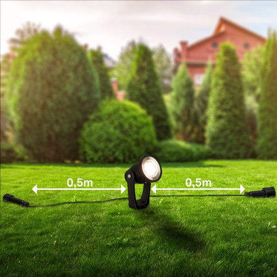 XMTECH Lot De 12 Spots De Jardin LED 4 W Avec Piquet - Blanc Chaud - IP65, Pour L'extérieur