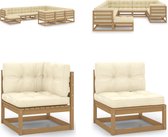 vidaXL 11-delige Loungeset met kussens massief grenenhout honingbruin - Loungeset - Loungesets - Tuinsets - Tuinsets