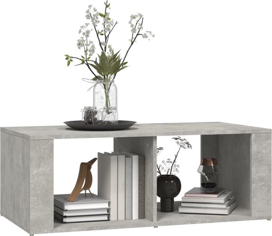 Salontafel 100x50x40 cm bewerkt hout artisanaal eikenkleurig