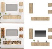 vidaXL 5-delige Tv-meubelset bewerkt hout sonoma eikenkleurig - Tv-kast - Tv-kasten - Tv-meubel - Hifi-meubel