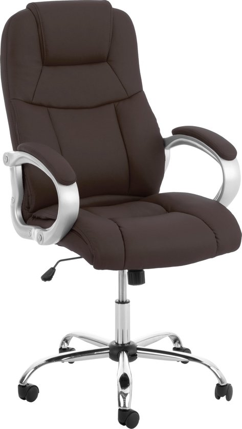 CLP XL Apoll Bureaustoel - Voor volwassenen - Ergonomisch - Met armleuningen - Kunstleer - bruin