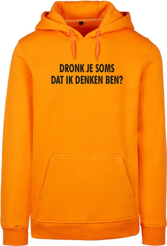 EK kleding hoodie oranje L - Dronk je soms dat ik denken ben? - soBAD. | Oranje hoodie dames | Oranje hoodie heren | Oranje sweater | Oranje | EK | Voetbal | Nederland
