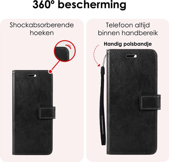 Étui adapté pour Samsung A35 Case Book Case Cover Flip Cover Wallet Bookcase - Zwart