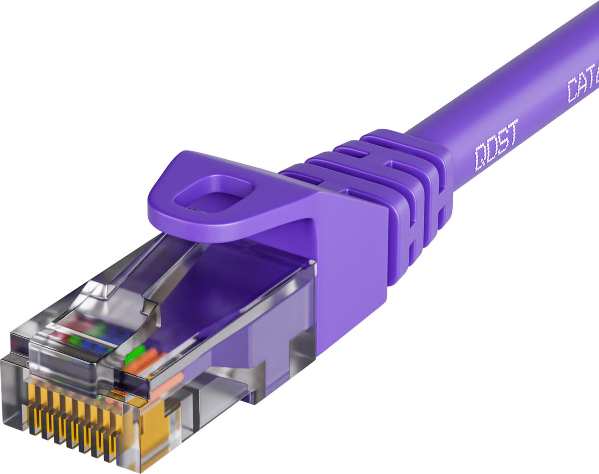 Qost - CAT6 internetkabel - CCA / UTP - 10 Gbps / 250 MHz - RJ45 Connectoren - Patchkabel / Netwerkkabel - 1.5 Meter - Paars