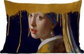 Buitenkussens - Tuin - Meisje met de parel - Goud - Vermeer - 50x30 cm