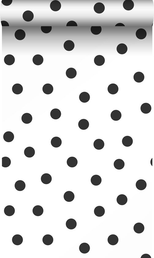 Papier peint Origin petits pois noir et blanc - 347675 - 0,53 x 10,05 m