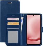 Hoes Geschikt voor Samsung A25 Hoesje Book Case Hoes Flip Cover Wallet Bookcase - Donkerblauw