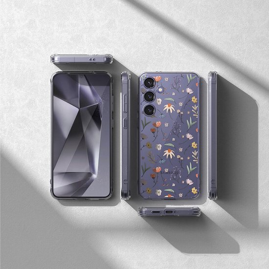 Design de Fusion Ringke | Coque adaptée au Samsung Galaxy S24 | Couverture arrière avec revêtement anti-rayures | Norme militaire | Fleurs sèches