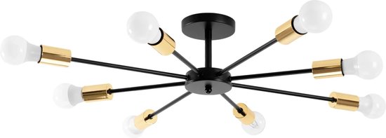 TooLight Hanglamp Spider APP502-8C - E27 - 8 Lichtpunten - Zwart/Goud