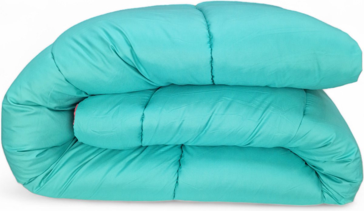 Dekbed bedrukt 240x220cm Effen Groen/Roos (dubbelzijdig bedrukt)