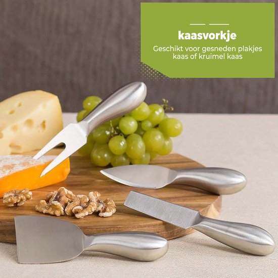 HI NATURE™ couteaux à fromage lot de 6 - Couteaux à fromage - couteau à fromage | Set de couteaux à fromage pour tous types de fromages - Couteau à tartiner - Passe au lave-vaisselle - Acier inoxydable - Argent