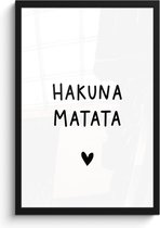Fotolijst incl. Poster - Hakuna matata - Quotes - Spreuken - 40x60 cm - Posterlijst
