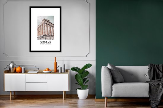Fotolijst incl. Poster - Griekenland - Athene - Parthenon - 60x90 cm - Posterlijst