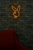 Neonverlichting konijn met das - Wallity reeks - Geel