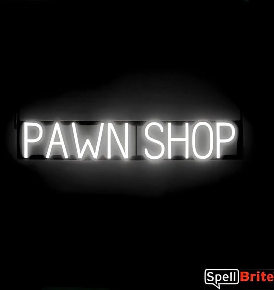 PAWN SHOP - Lichtreclame Neon LED bord verlicht | SpellBrite | 91 x 16 cm | 6 Dimstanden - 8 Lichtanimaties | Reclamebord neon verlichting