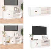 vidaXL Tv-meubel 105x34x40 cm massief grenenhout wit - Tv-kast - Tv-kasten - Tv-meubel - Hifi-meubel