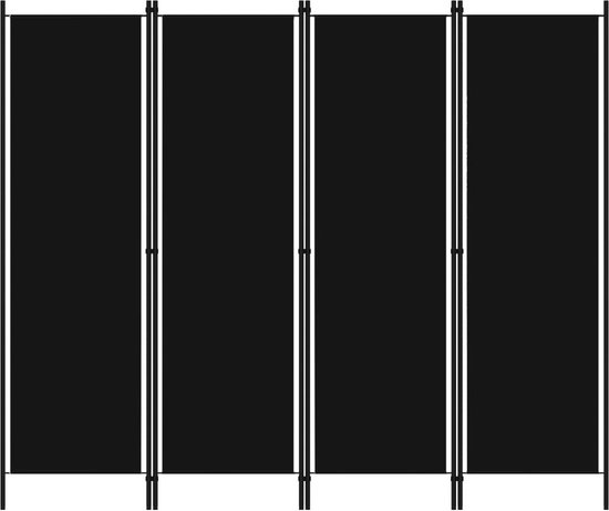 vidaXL Séparateur de pièce - Séparateur de pièce 4 panneaux - 200 x 180 cm - Tissu Zwart - Séparateur de pièce