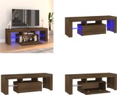 vidaXL Tv-meubel met LED-verlichting 120x35x40 cm bruineikenkleurig - Tv-kast - Tv-kasten - Tv-meubel - Tv-meubel Met LED-verlichting