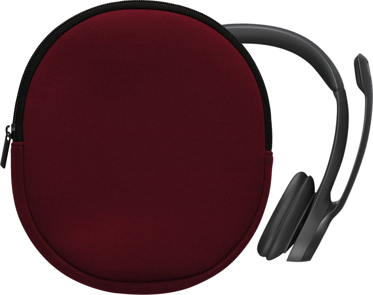 kwmobile hoes compatibel met Logitech H390 - 21,5 x 16 cm - Beschermhoes voor headset in braam - Van neopreen