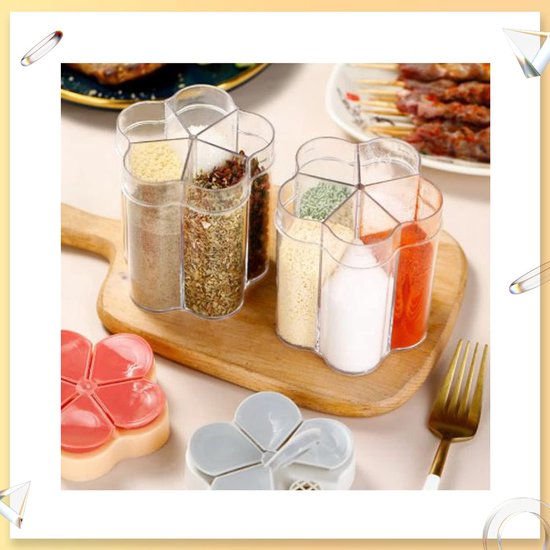 6 Pcs Contenants D'épices Épice Shaker Verseur Assaisonnement Pot Poivre Sel Pot Assaisonnement Cuisine Avec Sac De Rangement En Plein Air Camping BBQ