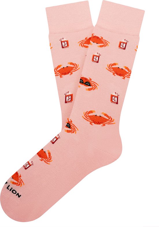 Jimmy Lion sokken cool crab roze - 41-46