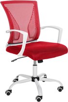 CLP Tracy Bureaustoel - Voor volwassenen - Met armleuningen - Ergonomische - rood wit