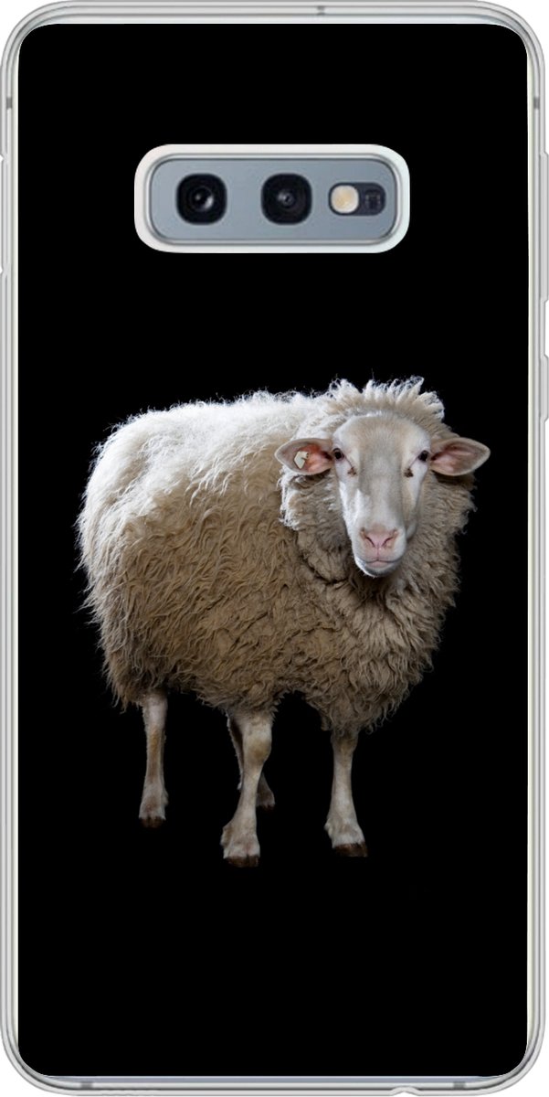 Telefoonhoesje Geschikt voor Samsung Galaxy S10e hoesje - Schaap - Boerderijdieren - Zwart - Siliconen Telefoonhoesje Telefoonhoesje