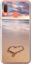 Geschikt voor Samsung Galaxy A20e hoesje - Hart op het strand in Nederland - Siliconen Telefoonhoesje