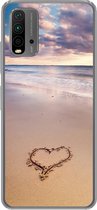 Geschikt voor Xiaomi Redmi 9T hoesje - Hart op het strand in Nederland - Siliconen Telefoonhoesje