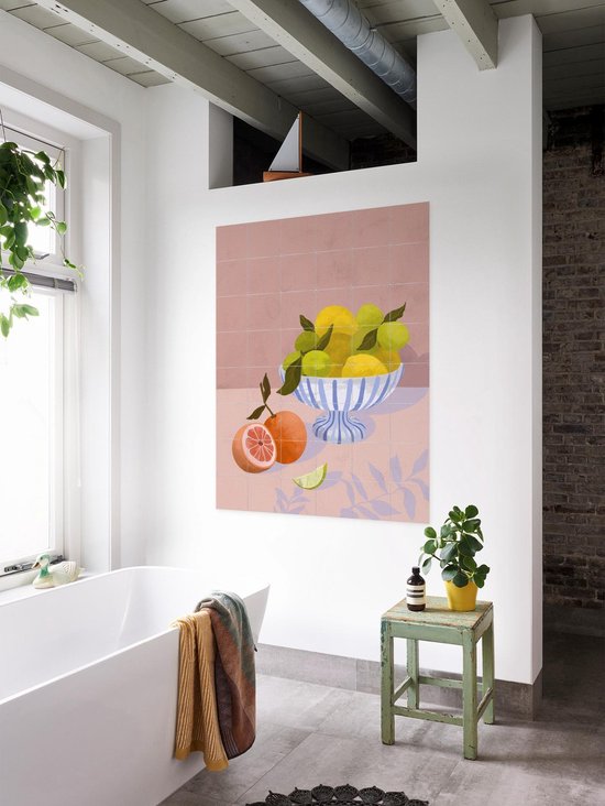 IXXI Bittersweet, Good Blauw - 80 x 100 cm - Support de suspension gratuit - Grande décoration murale et posters - Illustrations, Coloré, Ludique, Art numérique