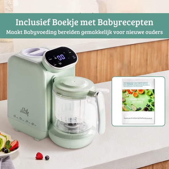5-in-1 Multifunctionele Baby Stomer - Babymoov - Blender - Foodprocessor - Food Maker - Flessenwarmer - Compact Design - Incl Gratis Babyrecepten - Mint van Babymoov — afbeelding 5