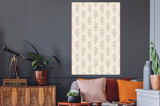 Stickers muraux - Vintage - Feuilles - Pastel - 80x120 cm - Feuille adhésive