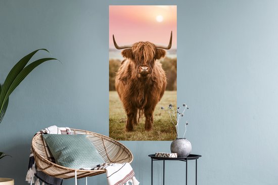 Stickers Stickers muraux - Highlander écossais - Soleil - Ciel - 40x80 cm - Film adhésif