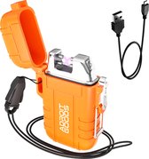 AdroitGoods Elektrische Plasma Aansteker - USB oplaadbaar - Met Draagkoord & Oplaadkabel - Oranje